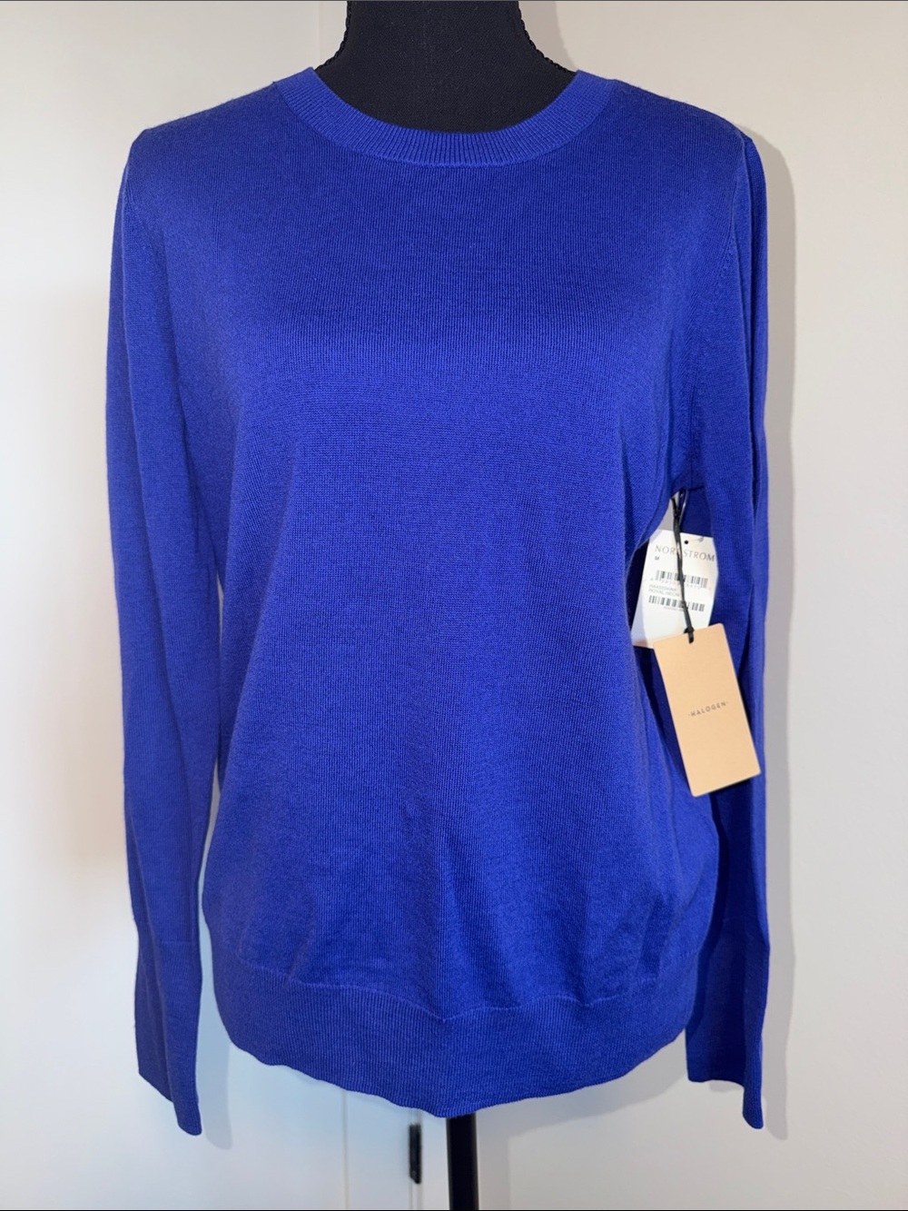 Halogen Cobalt Scoopneck Crew Sweater